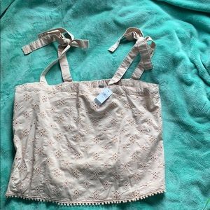 NWT Aerie eyelet tie strap tank top size large